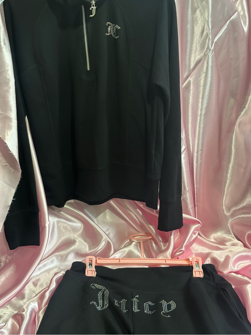 Juicy Couture Black Quarter-Zip Women's Sweater - Picture 2 of 2